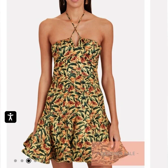 AGUA BY AGUA BENDITA
Anturio Monarca Linen Halter Mini Dress - Picture 9 of 12